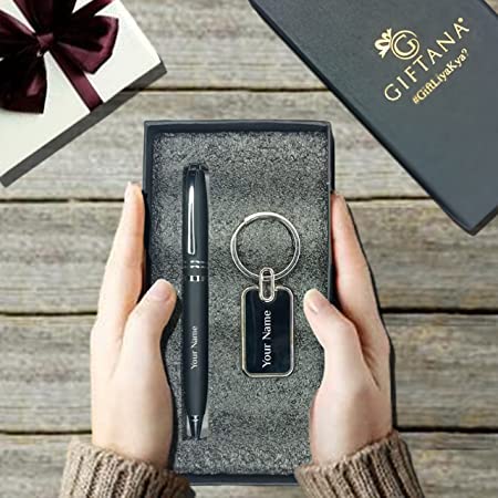 Giftana 2 in 1 Personalized Pen And Keychain Gift Set